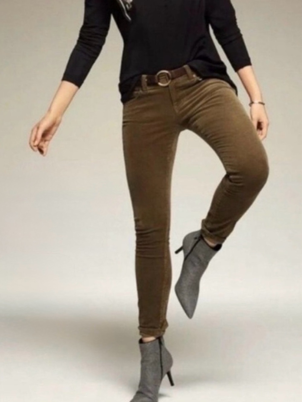 CAbi Brown Corduroy Style #3567 Skinny Pants